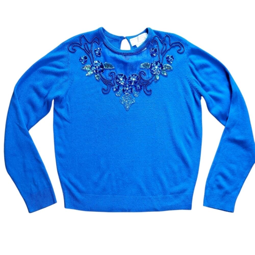 Vintage Maurada sweater blue embellished size M